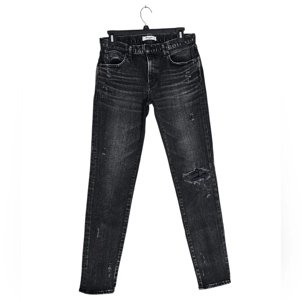 Moussy Vintage High Rise Black Distressed‎ Ankle Moto Skinny Jeans 27 Preowned